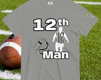 Camiseta de árbitro de fútbol profesional (12.º hombre) Camiseta unisex de peso pesado