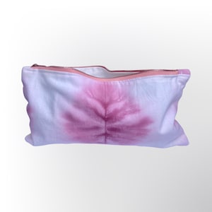 Toiletry bag dyed natural design cosmetic bag unique piece zipper pink shiny cotton toiletry bag inside compartment