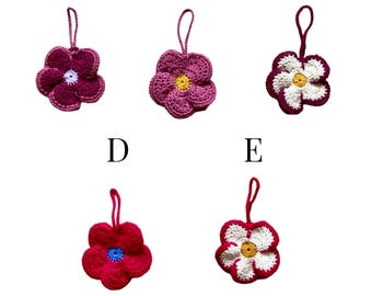 Bijou de sac crocheté fleur rose sac bijoux pochette crochet fleur sac breloque crocheté charme sac décoration cadeau pour elle
