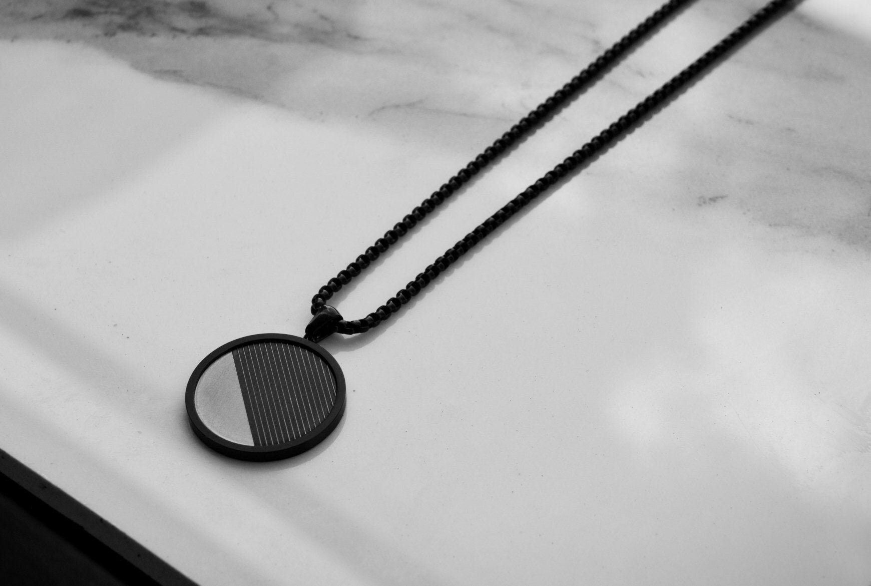 Black Pendant Necklace Men's Black Necklace Necklace for Etsy