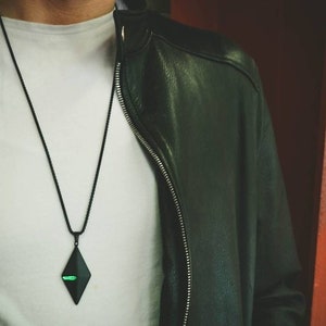 Men&#39;s black necklace / Stainless steel pendant necklace for men or women / custom pendant / men&#39;s jewelry / gift for him / gift for her