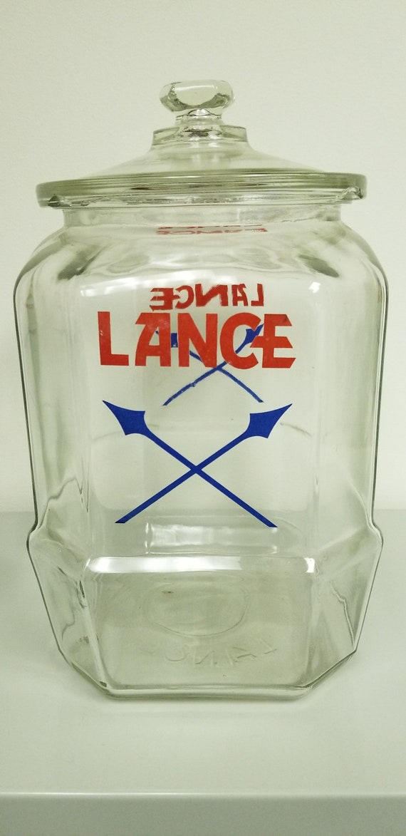 Vintage Lance Cracker Cookie Glass Storage Jar with Lid Etsy