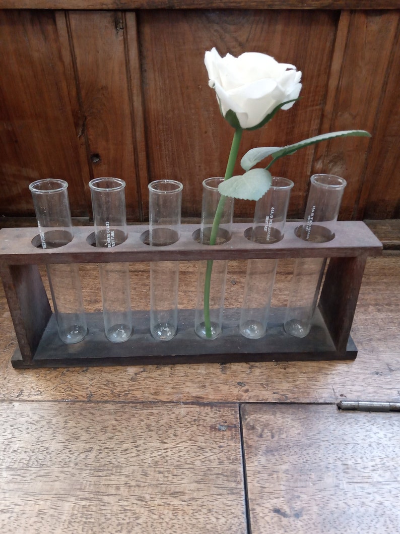 Vintage test tube rack Etsy