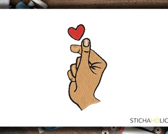 Korean Heart Sign Drawing