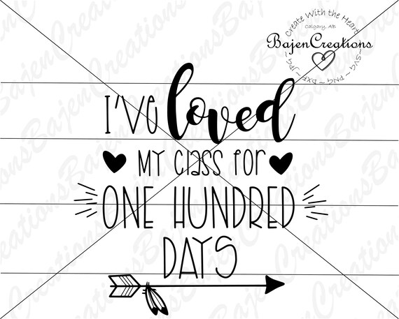 I Ve Loved My Class For One Hundred Days Svg And Dxf Cut Etsy