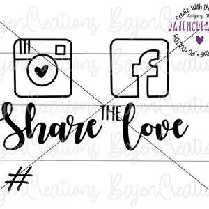 Share the Love SVG cut files for Cricut and Silhouette | Hashtag, Party, Wedding Sign | DIY spring, summer, fall , Winter | getting married