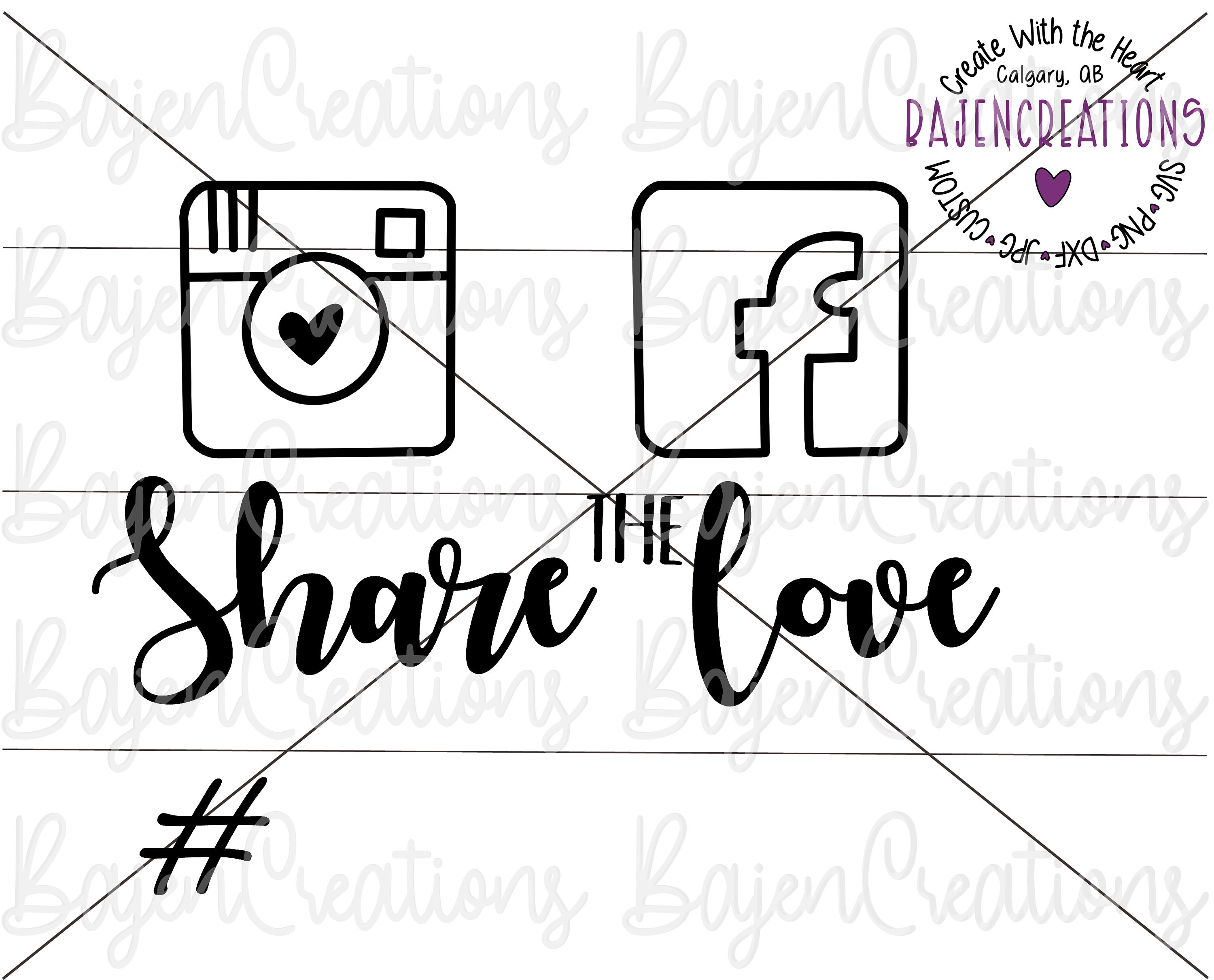 Share the Love SVG and DXF Cut File Hashtag Party Wedding | Etsy Canada