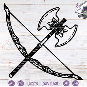 Axe and Bow SVG cut file for Cricut and Silhouette | Sublimation design | tumbler, sweater | Book and movie lover, Reader