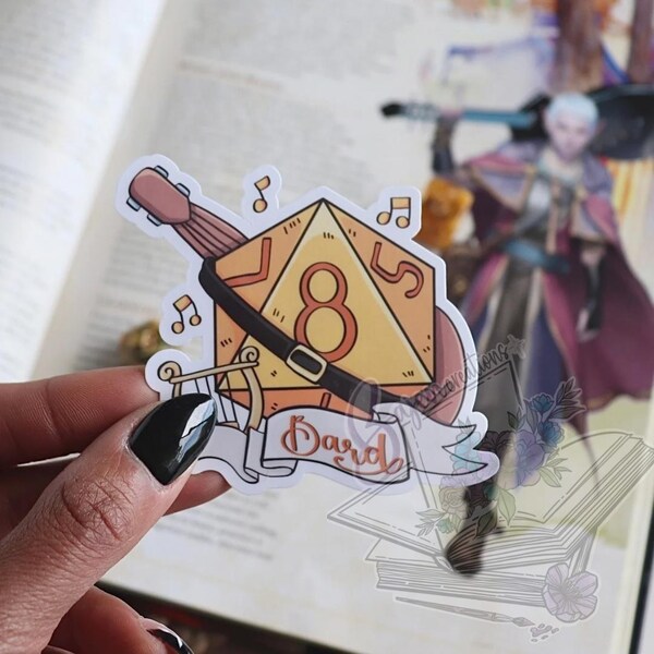 Bard Class Dice STICKER | Vinyl sticker | D&D D20 | Gamer waterproof sticker | Dungeons and Dragons Classes | DND Class