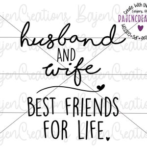 Mari et femme meilleurs amis pour la vie SVG coupe fichier pour Cricut et Silhouette, chemise, pull, image de transfert de gobelet en acier inoxydable