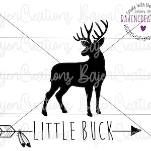 Little Buck SVG taglia file per Cricut e Silhouette / regali per la festa del papà / compagno di caccia / tutina padre e figlio / sublimazione neonato
