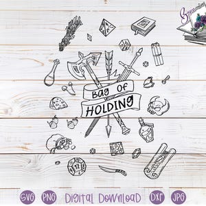 Sac contenant des fichiers D&D SVG pour Cricut et Silhouette | Adulte | Joueur de Donjons et Dragons | chemise, gobelet, tasse, pull