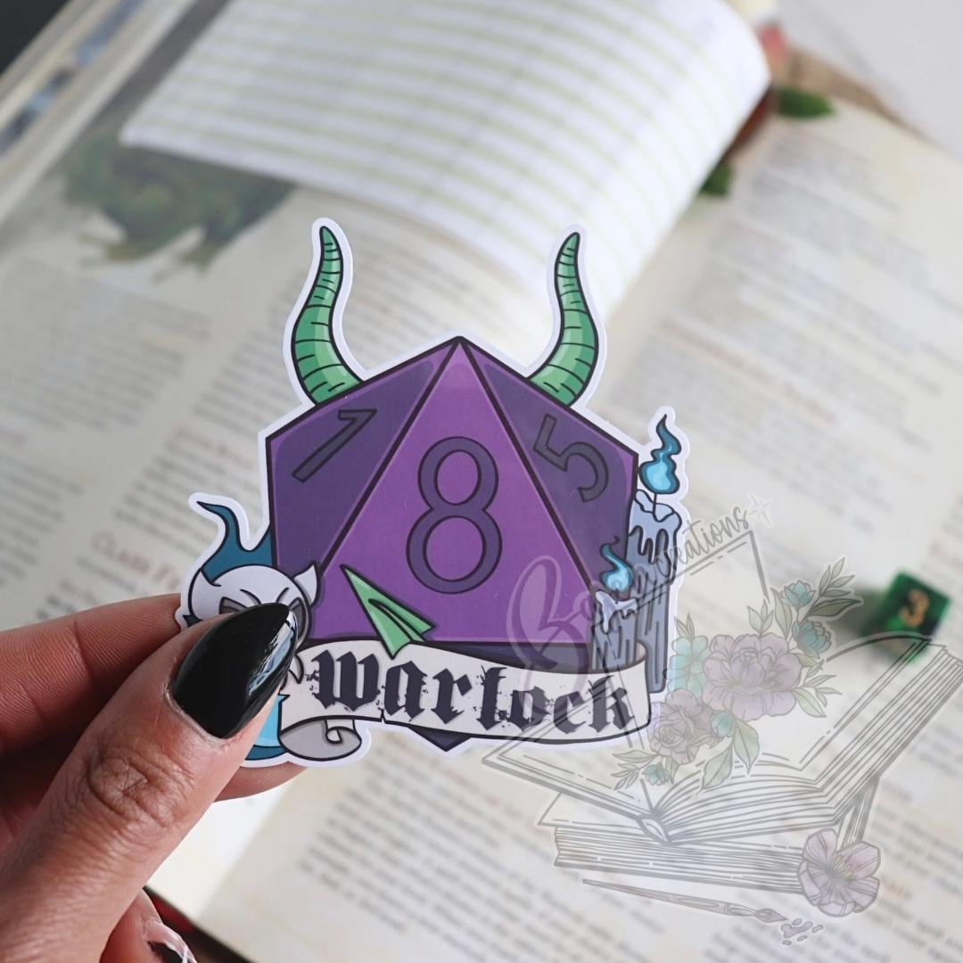 Warlock Sticker Warlock Class Dice STICKER | Vinyl Sticker | D&D D20 | Gamer Waterproof ...
