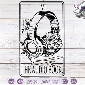 The Audio Book Tarot Card SVG cut files for Cricut and Silhouette | Audio Listener | Books | Reading shirt, tumbler, mug, sweater