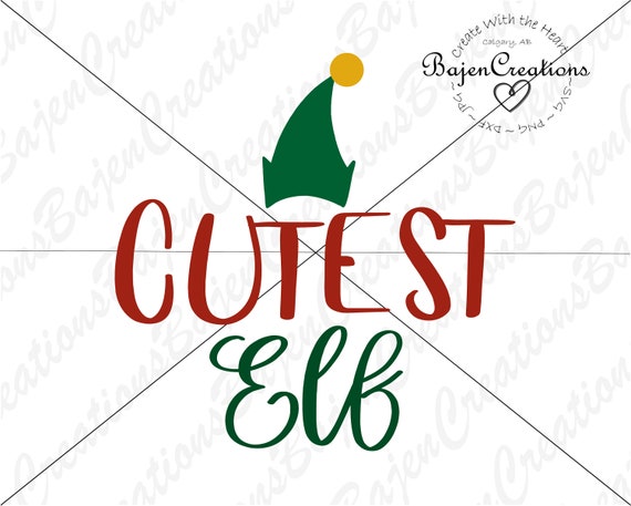 Download Santa S Cutest Elf Svg Files Christmas Calligraphy Png Etsy PSD Mockup Templates