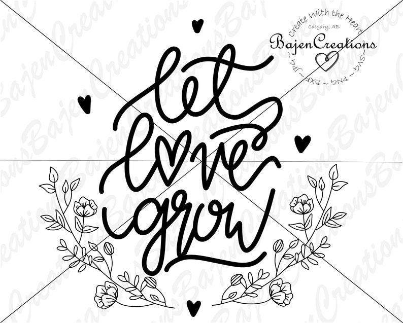 Download Let love Grow SVG and DXF Cut file Gardening flower pot | Etsy