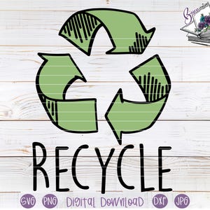 Recycle Bin Cut files for Cricut and Silhouette, Recycling sign, Vinyl decal SVG