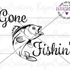 Gone Fishing SVG Cut-bestanden voor Cricut en silhouet | Sublimatieontwerp voor tuimelaar, houten cabinebord, camper | Vis | Bas | cadeaus