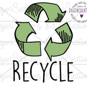 Recycle Bin Cut files for Cricut and Silhouette, Recycling sign, Vinyl decal SVG