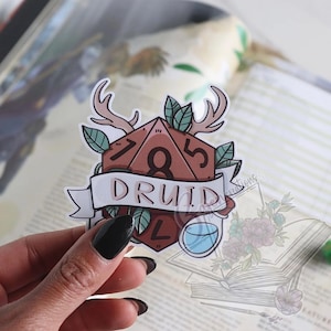 Druid Class Dice STICKER | Vinyl sticker | D&D D20 | Gamer waterproof sticker | Dungeons and Dragons Classes | DND Class