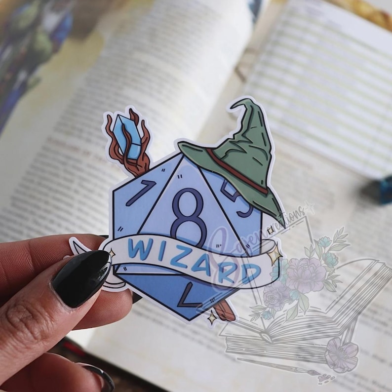 Wizard Class Dice STICKER | Vinyl Sticker | D&D D20 | Gamer Waterproof ...