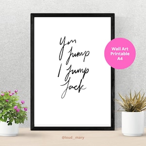 You Jump I Jump Jack||Digital Download||Gilmore Girls||Minimalist Print||Monochrome Art||Black and White||Gilmore Girls Art||Rory and Logan