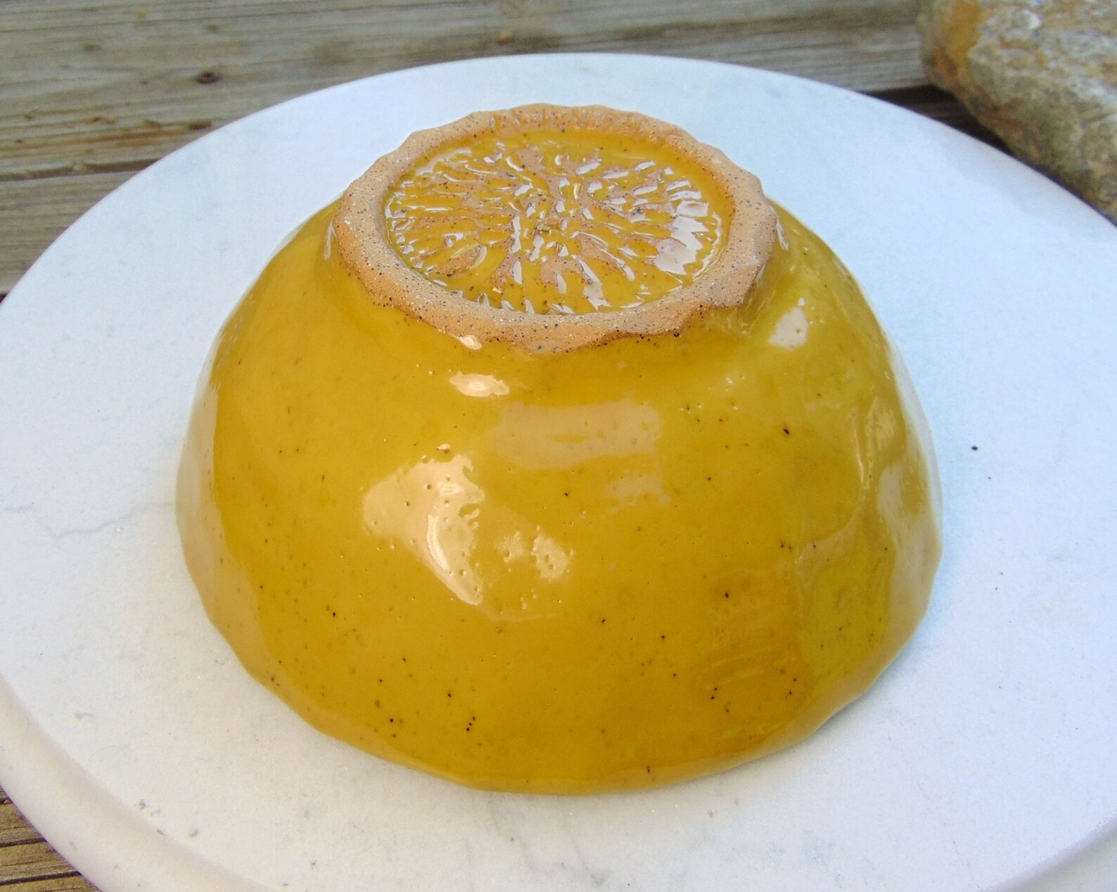 Hand Carved Wheel Thrown Pottery Bowl in Yellow - Etsy