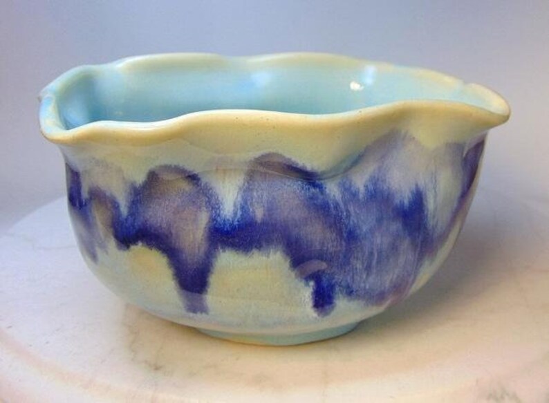 Ceramic Fruit Bowl or Candy Dish Large Wheel Thrown Pottery Planter made with Food Safe Clay and Glazes