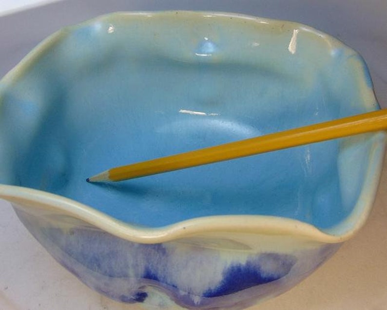 Ceramic Fruit Bowl or Candy Dish Large Wheel Thrown Pottery Planter made with Food Safe Clay and Glazes