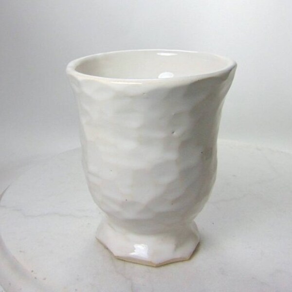 Wheel Thrown Faceted and Hand Carved Little Pottery Vase