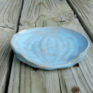 Wheel Thrown Spoon Rest in Ice Blue - Pottery Sponge Holder
