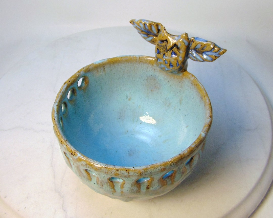 Wheel Thrown Pottery Jewelry Holder With and Owl Etsy