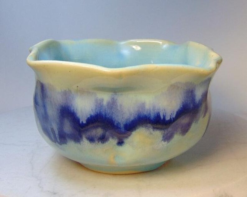 Ceramic Fruit Bowl or Candy Dish Large Wheel Thrown Pottery Planter made with Food Safe Clay and Glazes