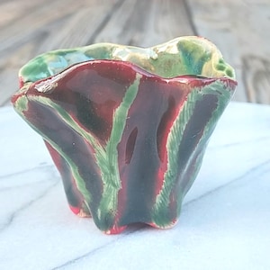 Small Red and Green Succulent Planter