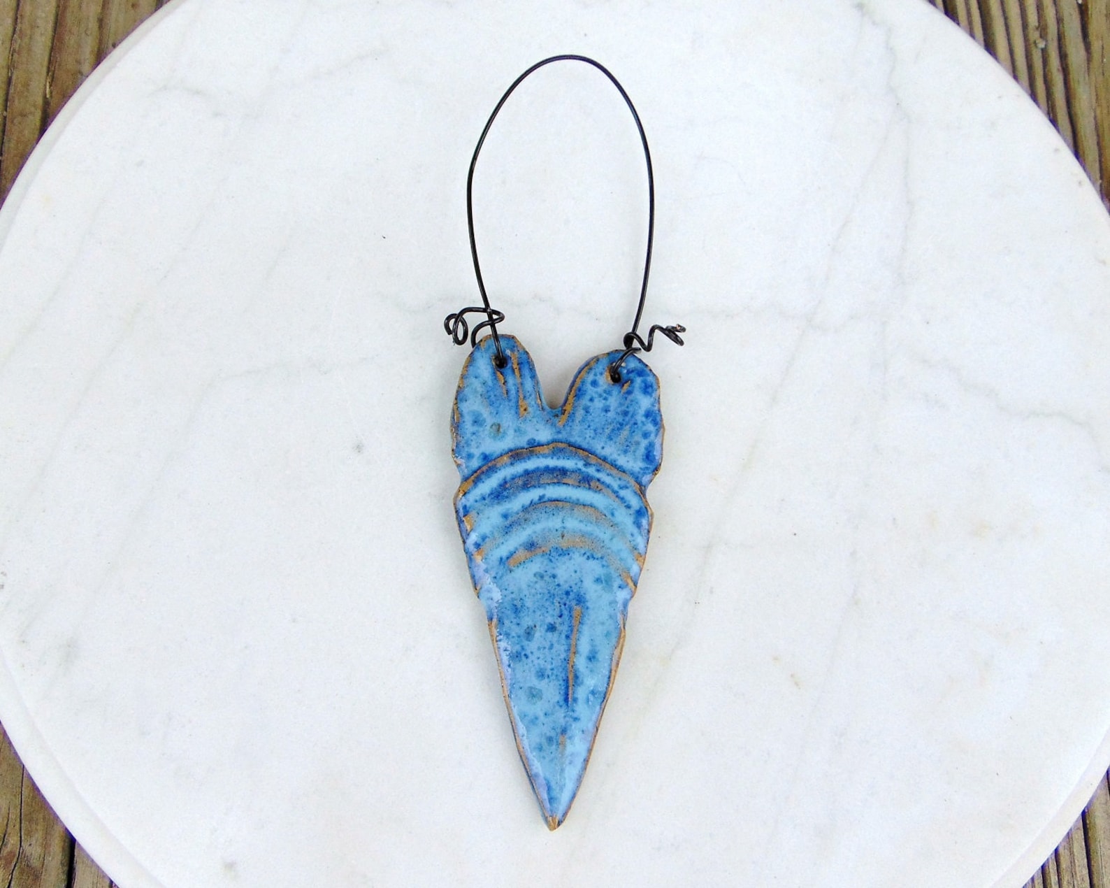 Heart Shaped Christmas Ornament or Wall Decoration With Carved Doodles