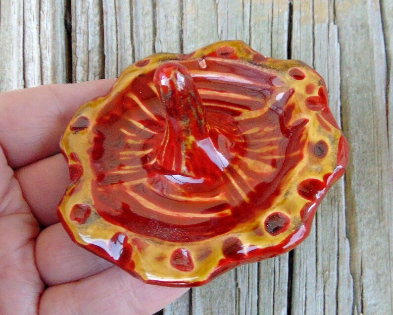 Wheel Thrown Hand Carved Pottery Ring Holder