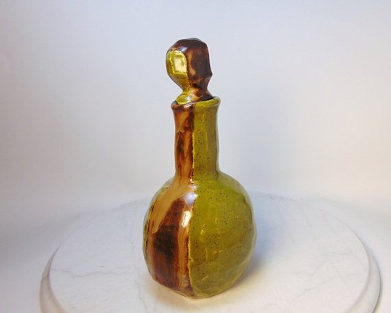 Wheel Thrown Decorative Faceted Pottery Genie Bottle