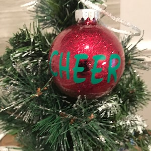 Christmas Glitter Bulb Small - Merry Christmas, Personalized