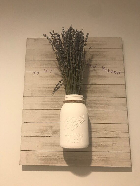 Mason Jar Sconce Customized Quote Dried Lavender 2 Sizes Available Color Of Mason Jar Customizable - 