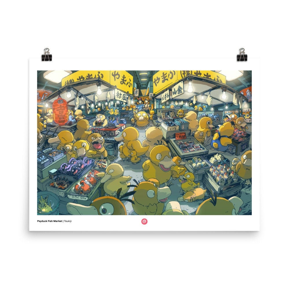 Psyduck Fish Market Print