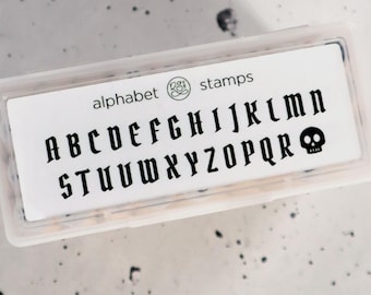 Wooden Rubber Stamp Alphabet Gift Set With Box