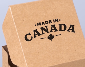 Made in Canada Stamp with Maple Leaf Support Canadian Rubber Stamp