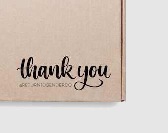 Custom Thank You Rubber Stamp: Social Media, Shipping Stamp