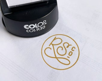 Custom Logo Pre-Inked Stamp: Mustard Gold Ink