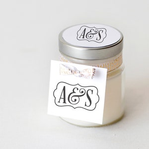 Wedding Favor Inititals Stamp Calligraphy Monogram Initials Rubber Stamp DIY Wedding Favor image 1