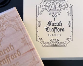 Personalized Gothic Cathedral Book Stamp - Ex Libris