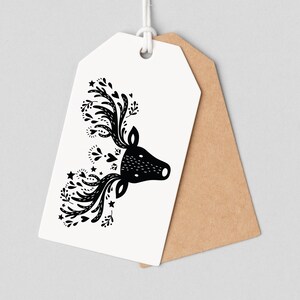 Christmas Deer Stamp Crafting Rubber Stamp DIY Christmas Wrapping image 1