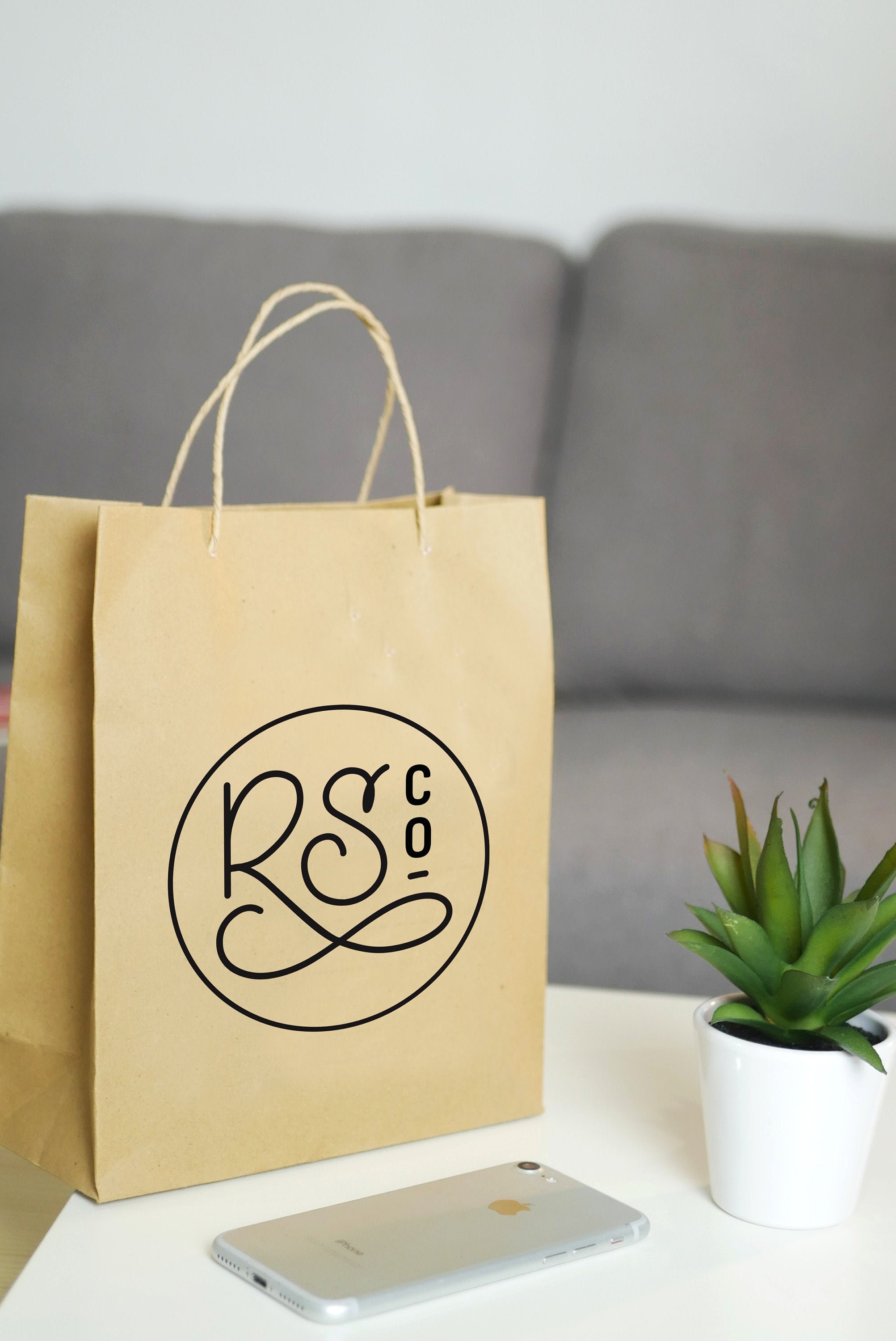 Large Logo Stamp Paper Gift Bag Custom Stamp Etsy Canada