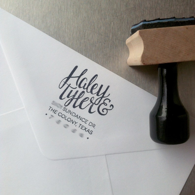 Minimal Modern Return Address Stamp Custom Modern Wedding Invitation Stamp image 5