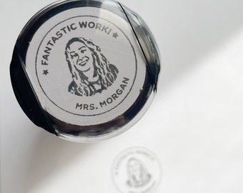 Teacher Stamp Custom Portrait Name Stamp With Your Face